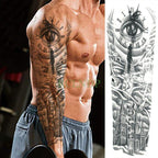 Extra Large Full Arm Leg Body Hand Waterproof Fake Tattoo Stickers Temporary Realistic Black Modern Mens Tattoo Stevvex