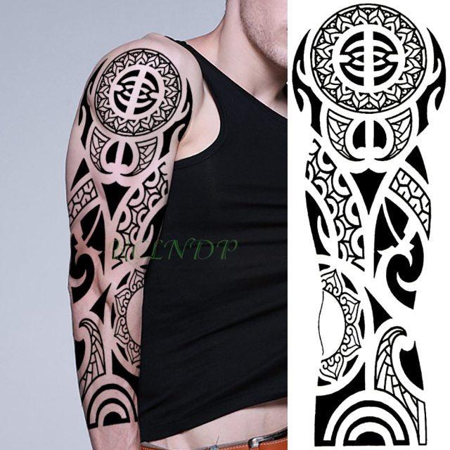 Extra Large Full Arm Leg Body Hand Waterproof Fake Tattoo Stickers Temporary Realistic Black Modern Mens Tattoo Stevvex