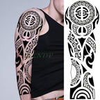 Extra Large Full Arm Leg Body Hand Waterproof Fake Tattoo Stickers Temporary Realistic Black Modern Mens Tattoo Stevvex
