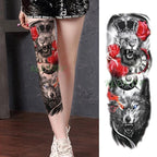 Extra Large Full Arm Leg Body Hand Waterproof Fake Tattoo Stickers Temporary Realistic Black Modern Mens Tattoo Stevvex