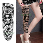 Extra Large Full Arm Leg Body Hand Waterproof Fake Tattoo Stickers Temporary Realistic Black Modern Mens Tattoo Stevvex