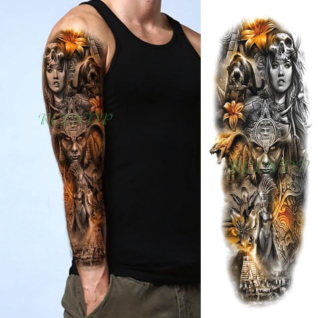 Extra Large Full Arm Leg Body Hand Waterproof Fake Tattoo Stickers Temporary Realistic Black Modern Mens Tattoo Stevvex