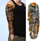 Extra Large Full Arm Leg Body Hand Waterproof Fake Tattoo Stickers Temporary Realistic Black Modern Mens Tattoo Stevvex