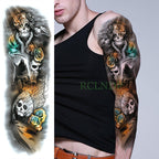Extra Large Full Arm Leg Body Hand Waterproof Fake Tattoo Stickers Temporary Realistic Black Modern Mens Tattoo Stevvex