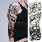 Extra Large Full Arm Leg Body Hand Waterproof Fake Tattoo Stickers Temporary Realistic Black Modern Mens Tattoo Stevvex