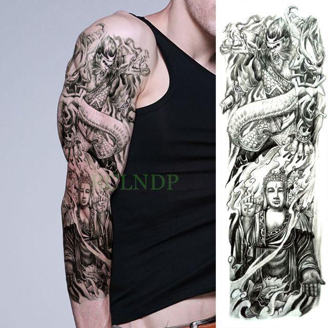 Extra Large Full Arm Leg Body Hand Waterproof Fake Tattoo Stickers Temporary Realistic Black Modern Mens Tattoo Stevvex