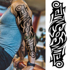 Extra Large Full Arm Leg Body Hand Waterproof Fake Tattoo Stickers Temporary Realistic Black Modern Mens Tattoo Stevvex