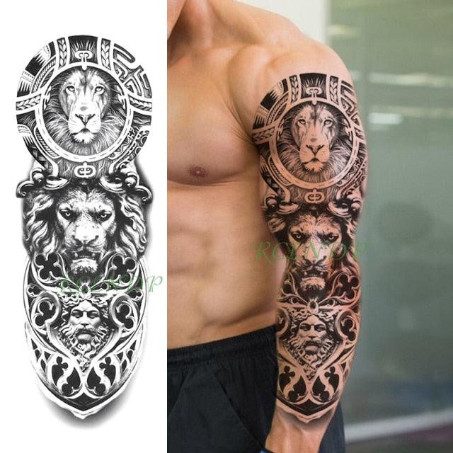 Extra Large Full Arm Leg Body Hand Waterproof Fake Tattoo Stickers Temporary Realistic Black Modern Mens Tattoo Stevvex