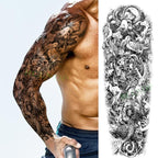 Extra Large Full Arm Leg Body Hand Waterproof Fake Tattoo Stickers Temporary Realistic Black Modern Mens Tattoo Stevvex