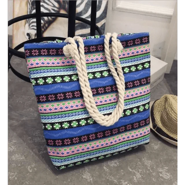 Eye-Catching Fashionable Folding Women Big Size Handbag Ladies Casual Flower Printing Canvas Graffiti Shoulder Bag Stevvex