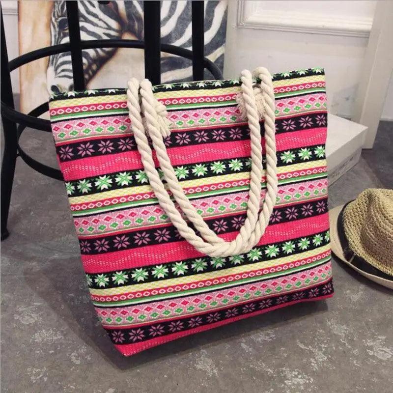 Eye-Catching Fashionable Folding Women Big Size Handbag Ladies Casual Flower Printing Canvas Graffiti Shoulder Bag Stevvex