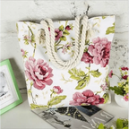 Eye-Catching Fashionable Folding Women Big Size Handbag Ladies Casual Flower Printing Canvas Graffiti Shoulder Bag Stevvex