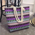 Eye-Catching Fashionable Folding Women Big Size Handbag Ladies Casual Flower Printing Canvas Graffiti Shoulder Bag Stevvex