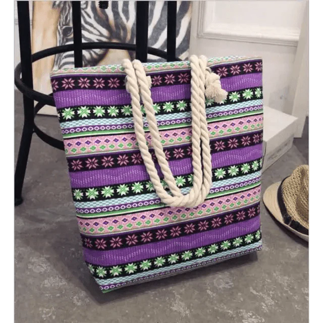 Eye-Catching Fashionable Folding Women Big Size Handbag Ladies Casual Flower Printing Canvas Graffiti Shoulder Bag Stevvex