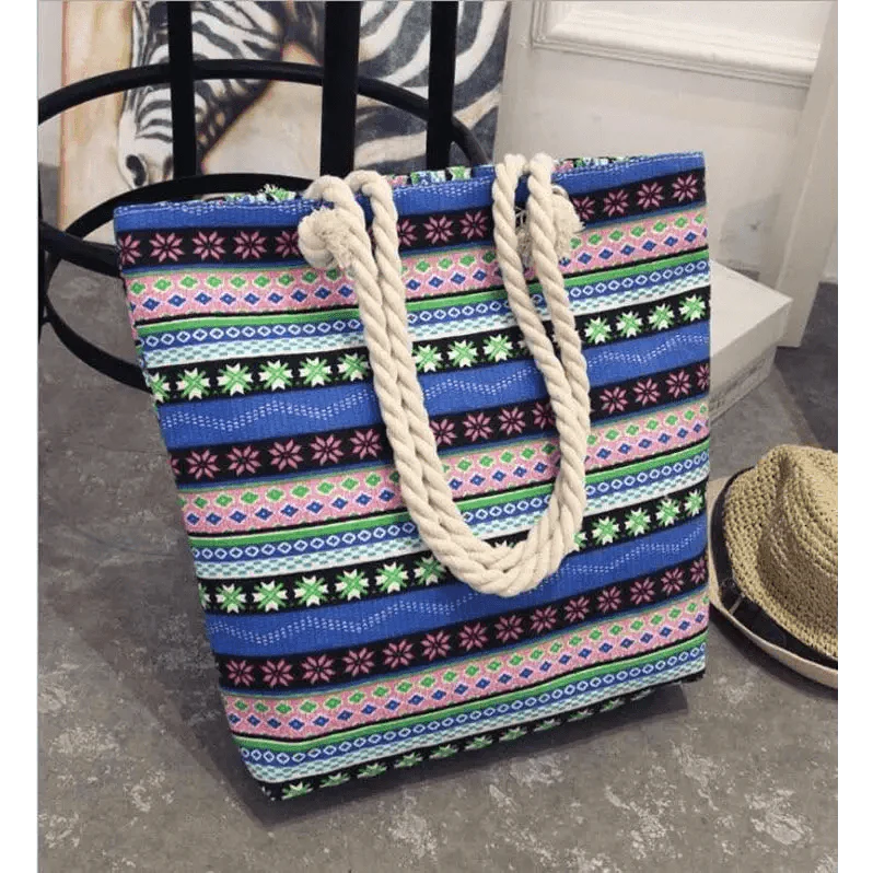 Eye-Catching Fashionable Folding Women Big Size Handbag Ladies Casual Flower Printing Canvas Graffiti Shoulder Bag Stevvex