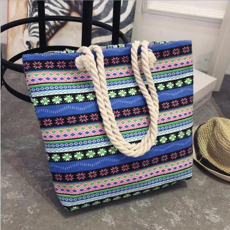 Eye-Catching Fashionable Folding Women Big Size Handbag Ladies Casual Flower Printing Canvas Graffiti Shoulder Bag Stevvex