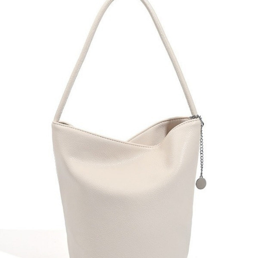 Retro soft leather bucket bag, women's shoulder underarm bag, commuter tote bag - SJB-DIAMOND ELITES