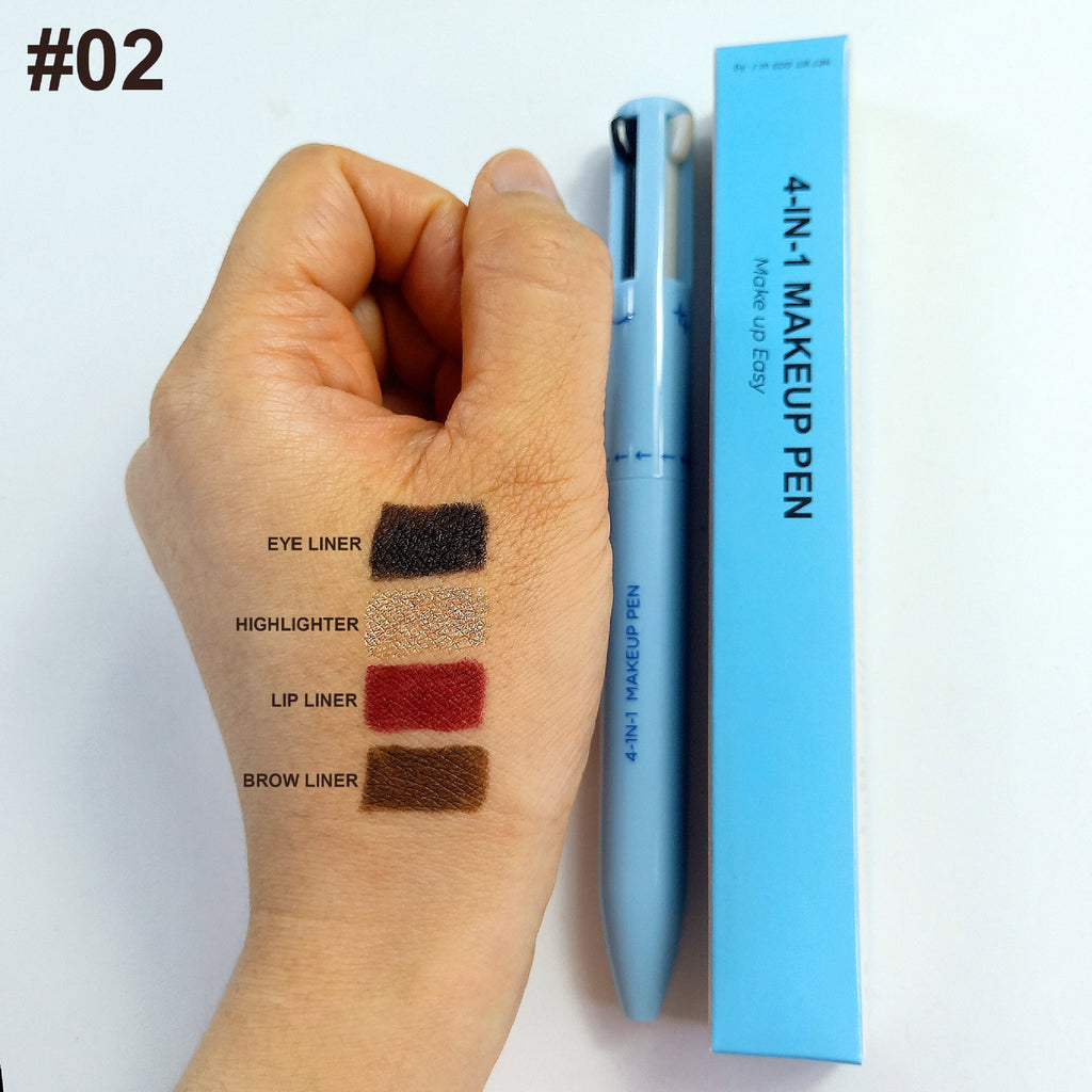 Four-in-one Cosmetic Brush Four-color Highlight Lip Liner Eyeliner Eyebrow Pencil Pi-Mart