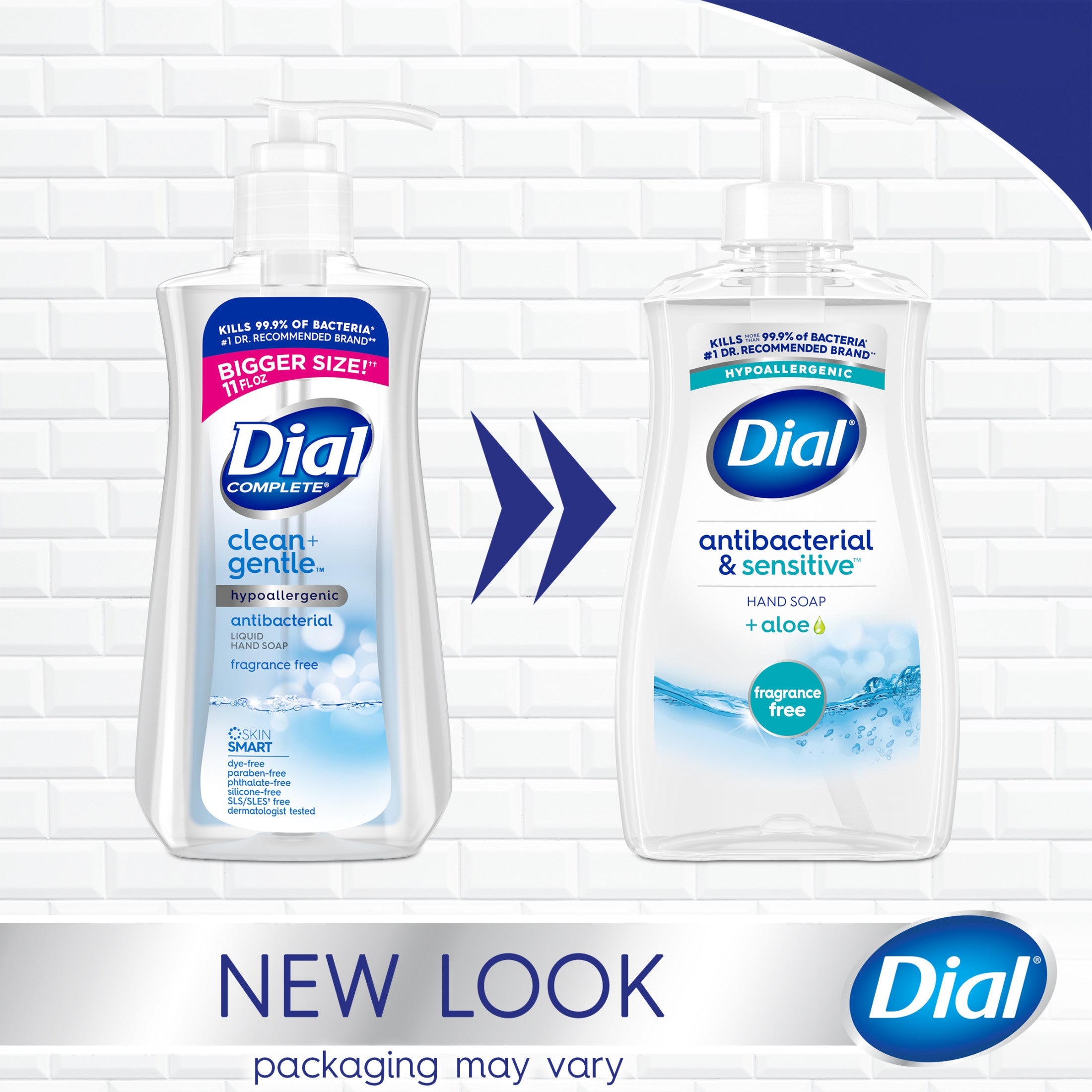 Dial Liquid Hand Soap, Antibacterial & Sensitive, Fragrance Free, 11 fl oz