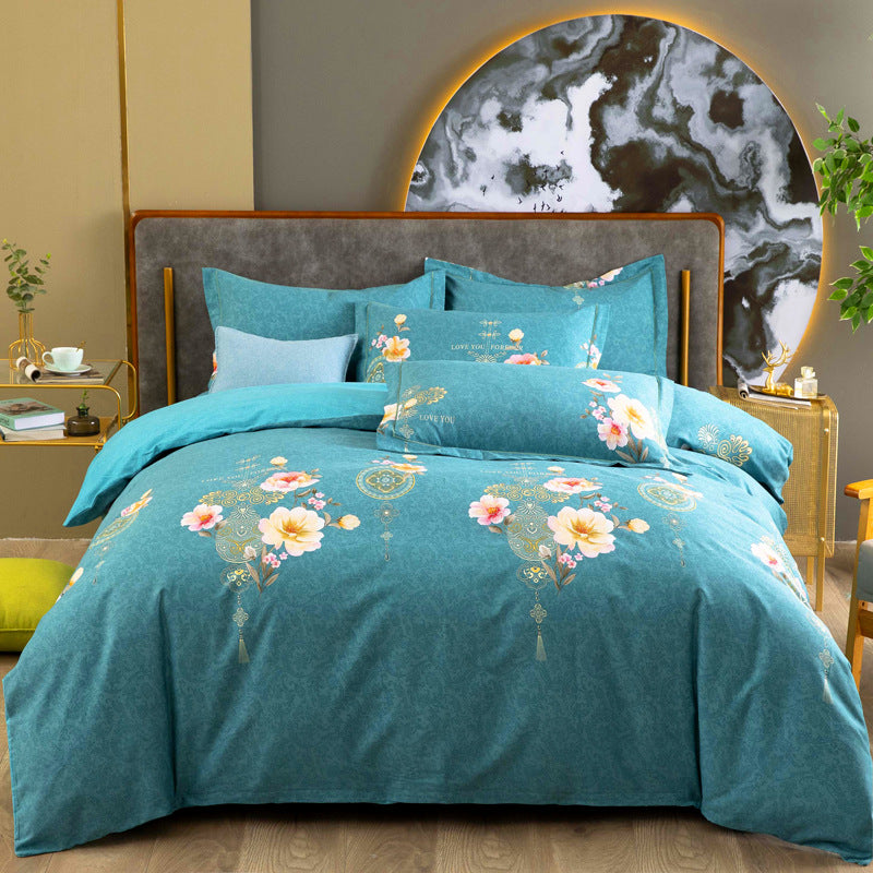 Cotton Winter Linen Quilt Cover Bedding Set Pi-Mart