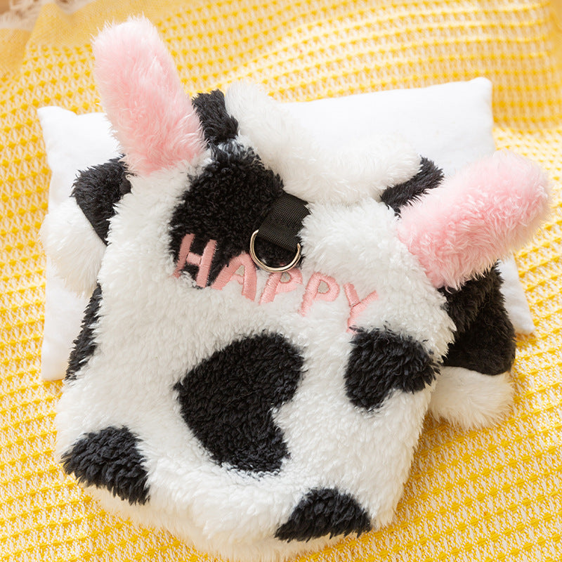 Winter Dog Cute Cow Feet Fluffy Jacket Pi-Mart