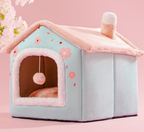 Foldable Dog House Pet Cat Bed Winter Dog Villa Sleep Kennel Removable Nest Warm Enclosed Cave Sofa Pets Supplies Pi-Mart