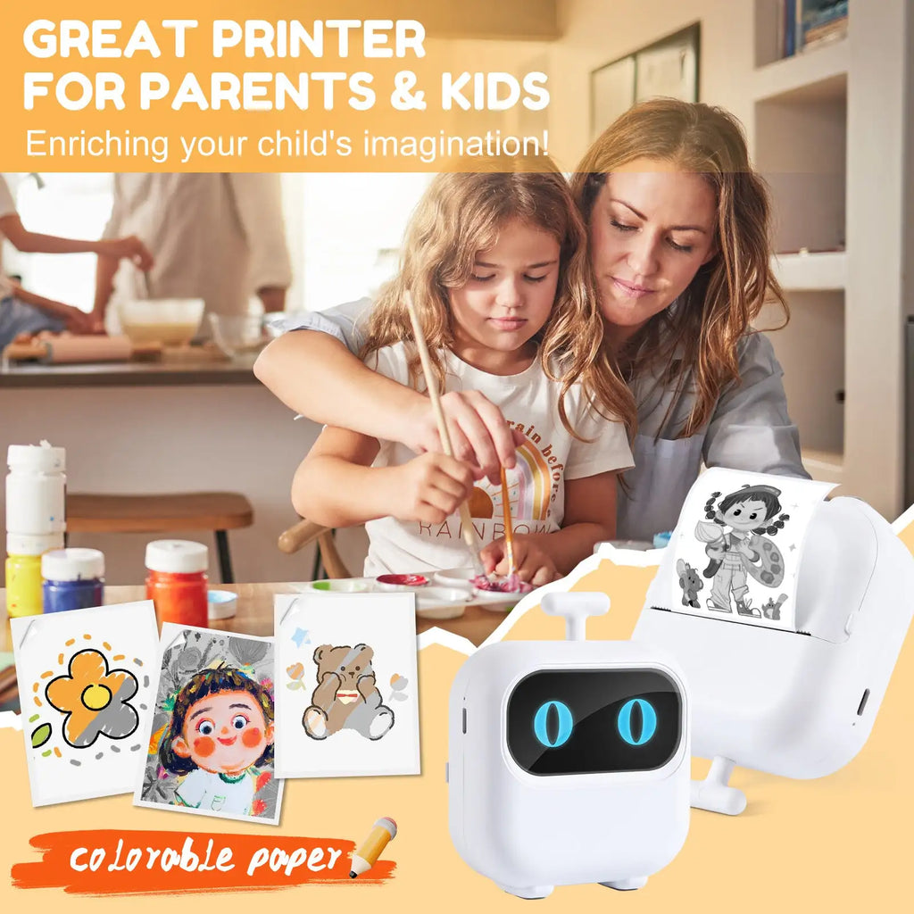 Mini Printer, All Purpose Sticker Maker With Thermal Papers, Bluetooth Portable Printer All Purpose - SJB-DIAMOND ELITES