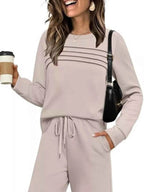 Plus Comfort Duo: Versatile Top & Pants Ensemble THRIXINE