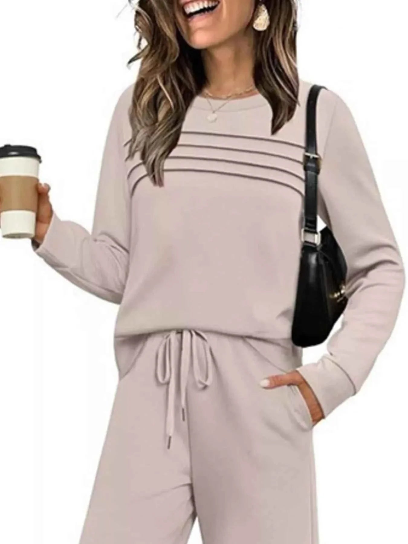 Plus Comfort Duo: Versatile Top & Pants Ensemble THRIXINE