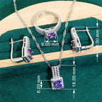 Zircon Bracelet Necklace Earring Ring Pi-Mart