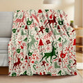 1pc Christmas Throw Blanket - Reindeer and Christmas Trees Printed, Soft, Cozy, Holiday-Themed, Versatile Throw for Couch, Bed, Sofa, Office, Camping, Indoor and Outdoor Use Lootquake LLC