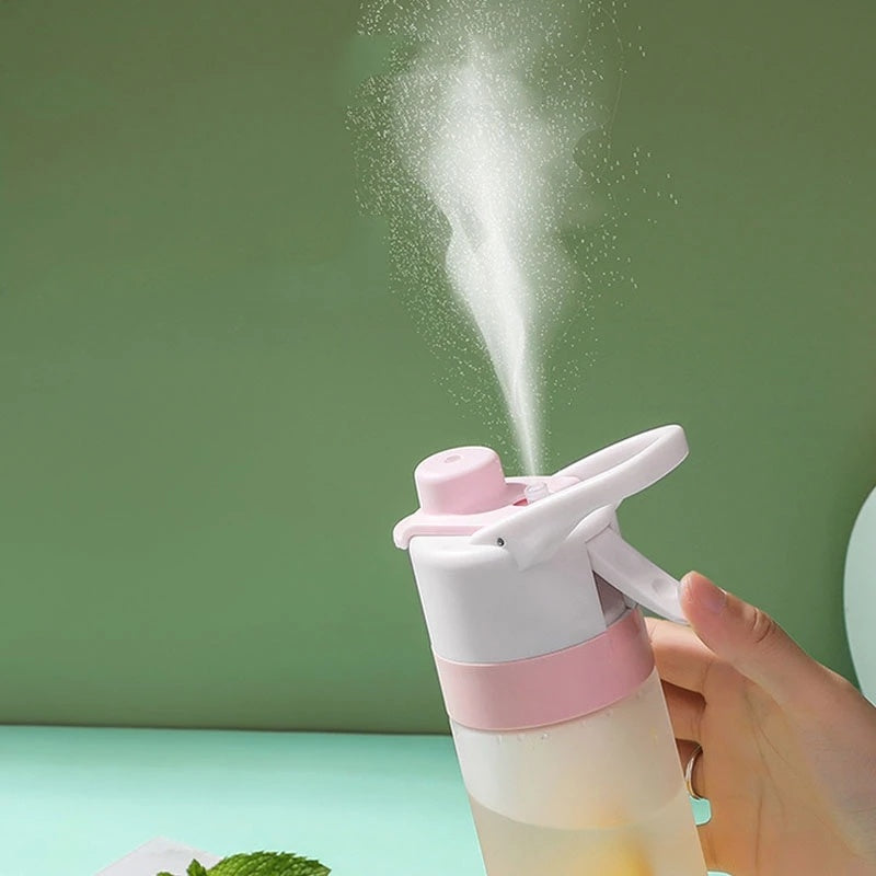 Spray Water Bottle For Girls Outdoor Sport Fitness Water Cup Large Capacity Spray Bottle Drinkware Travel Bottles Kitchen Gadgets Pi-Mart