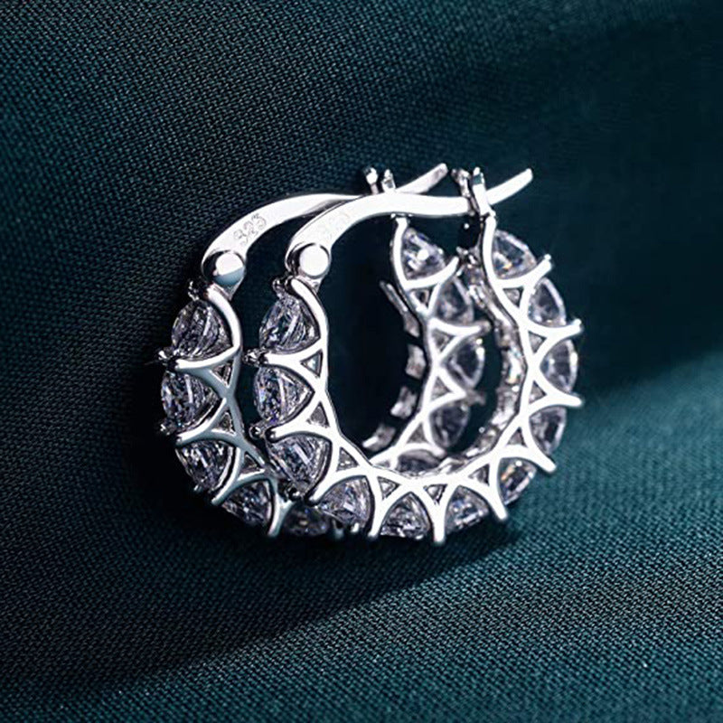 Fashion U-shaped  Earrings Full Zircon Rhinestones  Earrings Pi-Mart