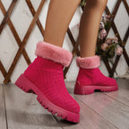 Winter Ankle Boots Fashoin Thick-soled Thickened Snow Boots For Women Plush Shoes Pi-Mart