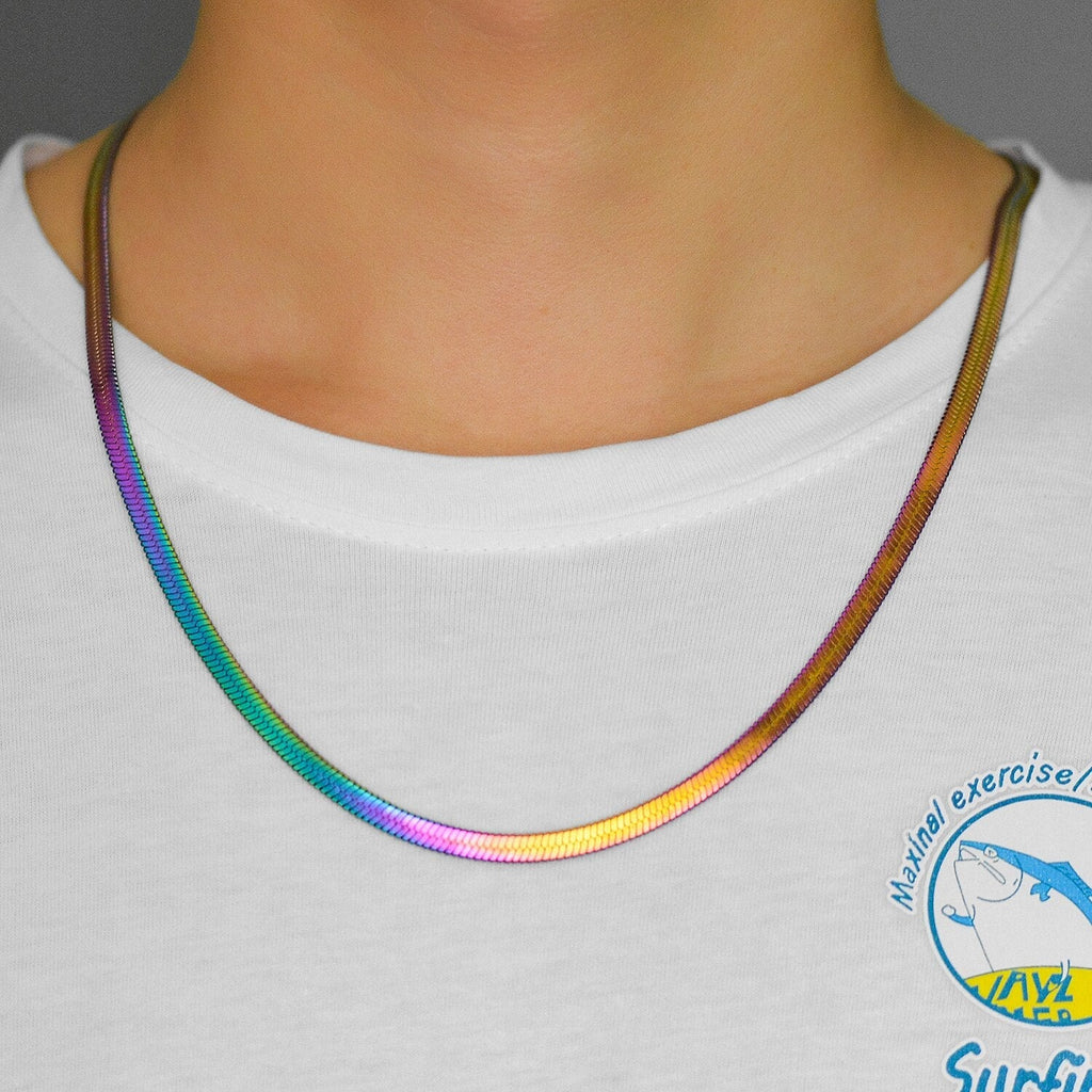 Flat Gold Color Stainless Steel Necklace Pi-Mart