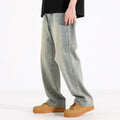 Yellow Mud Dyed Straight Jeans For Men
