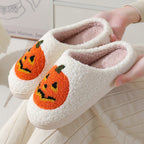 Halloween Pumpkin Cartoon Slippers Warm Winter Slippers Men And Women Couples Indoor House Shoes Pi-Mart
