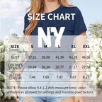 Women's Round Neck 'NY' & Statue Of Liberty Print Short Sleeve Tee - Summer Casual Top