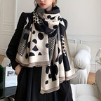 Stylish Polka Dot Jacquard Scarf Imitation Cashmere Soft Warm Short Beard Shawl Autumn Winter Windproof Coldproof Blanket Scarf Lootquake LLC