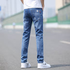 Spring And Summer Denim Trousers Men's Slim Straight Stretch Lootquake LLC