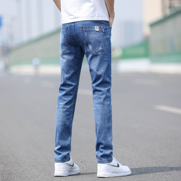 Spring And Summer Denim Trousers Men's Slim Straight Stretch Lootquake LLC