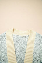 High-rise Patchwork Side Pockets Open Front Cardigan
