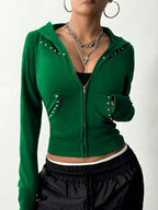 Zip-Up Long Sleeve Hoodie