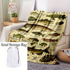 1pc Fish Pattern Blanket, Soft And Comfortable, Warm And Comfortable Flannel Blanket, For School Dormitory Office Lunch Break, Outdoor Travel Camping Lootquake LLC