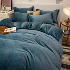Four-piece Plush Double-sided Fleece Warm Yellow Duvet Cover Pi-Mart