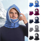 2-in-1 Hat Winter Scarf Windproof And Cold-proof Thickened Warm Cycling Riding Pullover Caps For Women Men Pi-Mart
