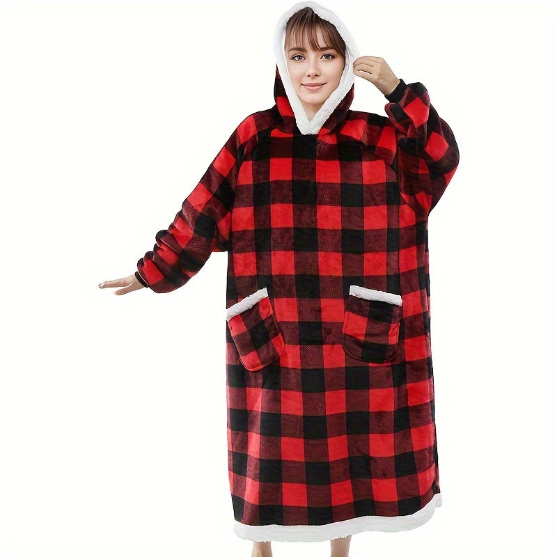 1pc Super Soft Wearable Hoodie Blanket for Women & Men, Oversized Sherpa Sweatshirt with Pocket, Warm Comfortable Adult Blanket Hoodie Lootquake LLC