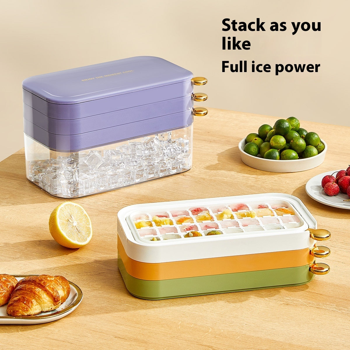 Food Grade Press Ice Box Flip One-click Ice Tray Pi-Mart