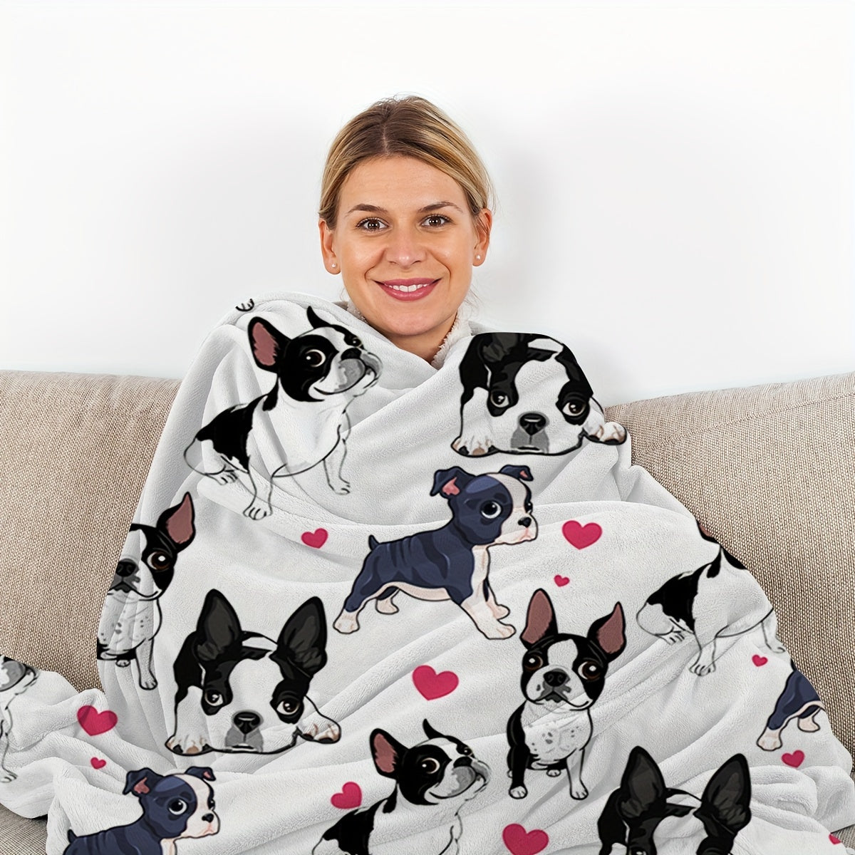 1pc Super Soft Cute Dog Fleece Blanket - Ultra-Cozy, Lightweight & Warm - Premium Flannel Throw for Couch, Bed & Sofa - Stylish Living Room Decor Accent Lootquake LLC