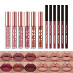 Lip Liner And Lipstick Makeup 12 Pcs Set 6 Matte Lipstick 6 Lip Liner Pens Waterproof Long Lasting Matte Lipstick Beauty Cosmetics Makeup Gift For Girls Lipstick Set Pi-Mart